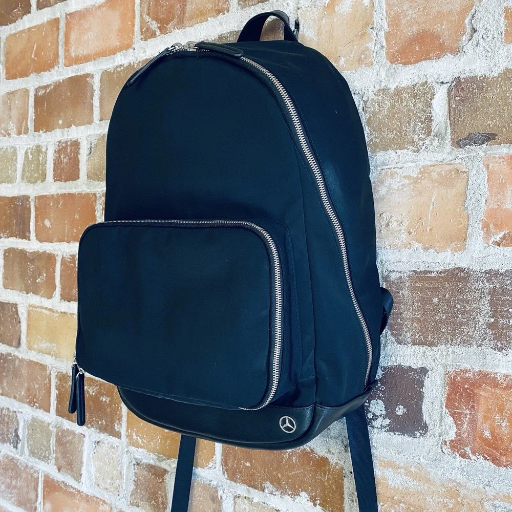 Haerfest x Mercedes Benz Limited Edition Black Nylon Leather Travel Backpack